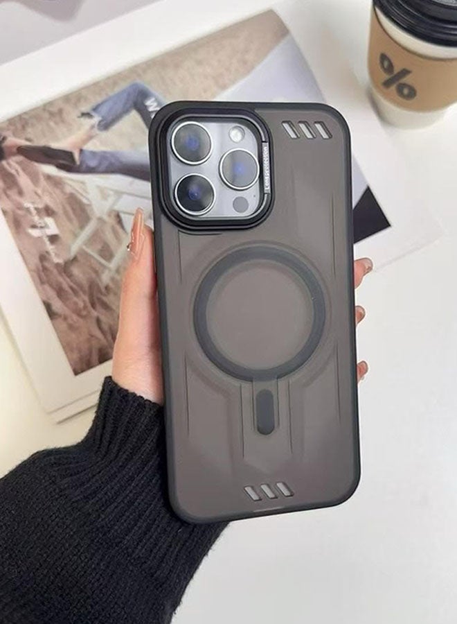 Premium Shockproof Case for Iphone 15 Pro Max - with Metal Camera Frame - Stylish Matte Magnetic Cover for All Ages and Supports MagSafe - Anti-fingerprint, Camera Protection, Drop Resistant - Compatible with Iphone 15 Pro Max - Black - Image 5
