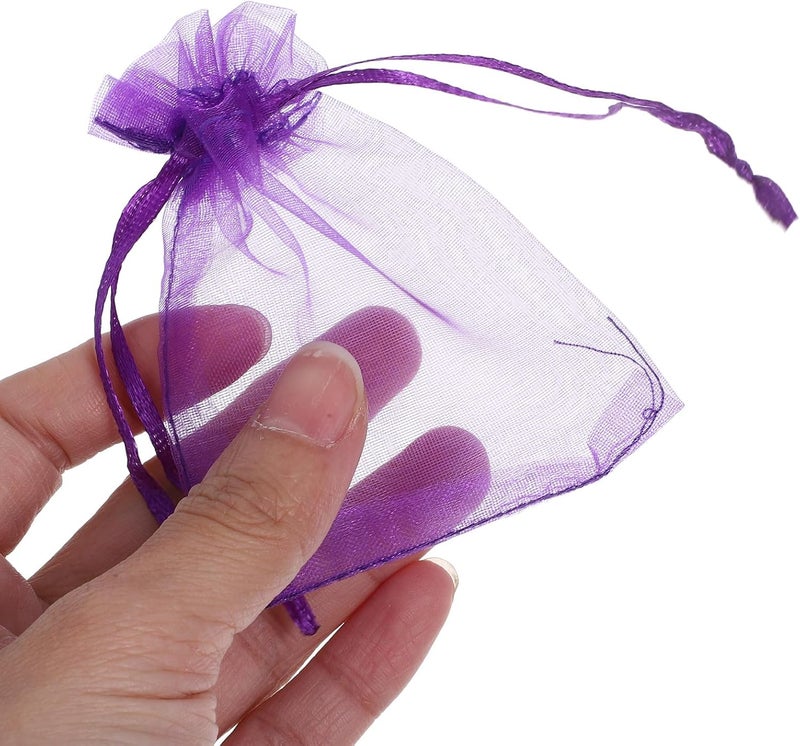 100pcs Deep Purple Lavender Sachet Bags 7x9cm Drawstring Empty Sachet Bags for Dried Flower Storage Cotton Mesh Blend Suitable for Home Fragrance and Closet Use - Image 4