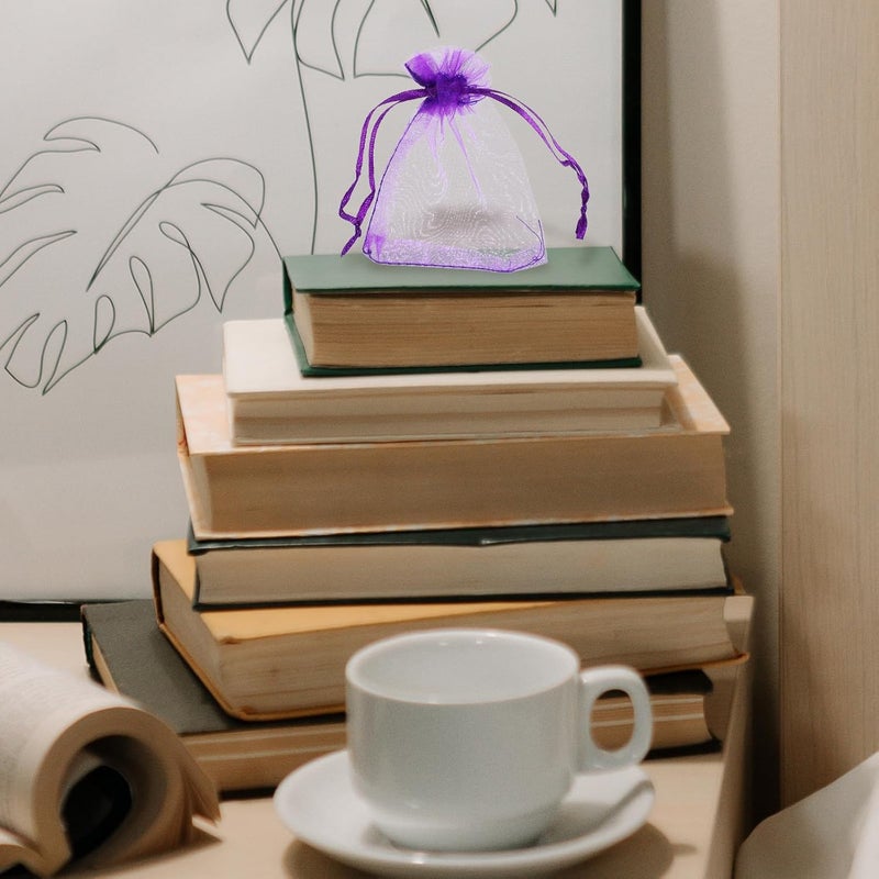 100pcs Deep Purple Lavender Sachet Bags 7x9cm Drawstring Empty Sachet Bags for Dried Flower Storage Cotton Mesh Blend Suitable for Home Fragrance and Closet Use - Image 5