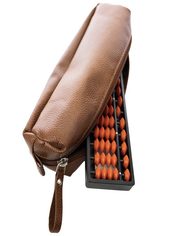 Spillbox مجموعة أدوات تعليم الرياضيات للأطفال Spillbox Abacus 13 Rod Brown مع حقيبة مربعة - (بني فاتح) - Image 1