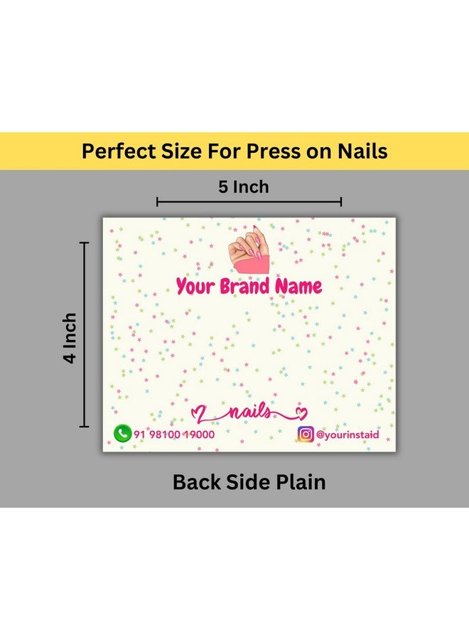 Yellow Nuts Personalized Press on Nails Display Tags 80 Pcs for DIY Press-On Nail Kit Tags Decoration Cards Packaging - Image 2