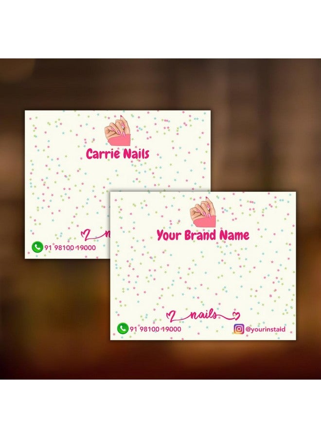 Yellow Nuts Personalized Press on Nails Display Tags 80 Pcs for DIY Press-On Nail Kit Tags Decoration Cards Packaging - Image 1