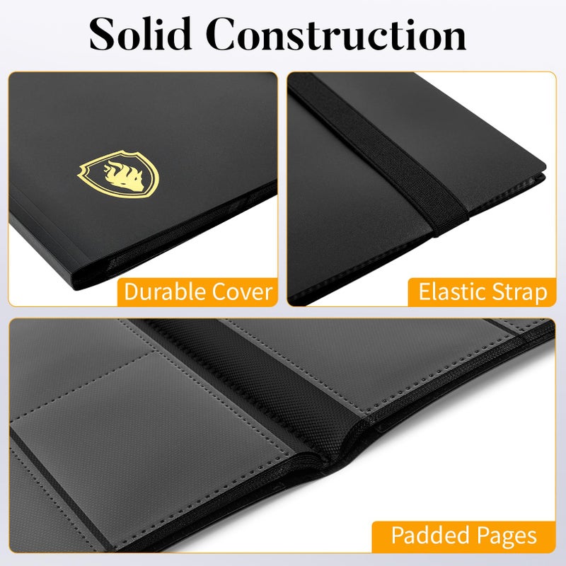 Fabmaker Heavy Duty Card Binder, Fabmaker 9 Pocket Trading Card Binder Holds 360 Cards, Sleek Side-Loading Card Album, Sturdy Card Collection Folder for Game Cards, Sport Cards, Pink - Image 2