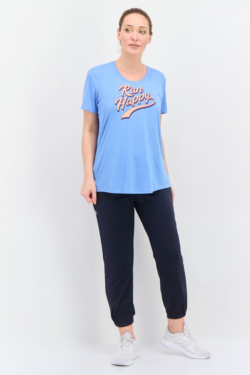 Brooks Women Sportswear Fit Short Sleeve Outdoor T Shirt, Blue - Image 4