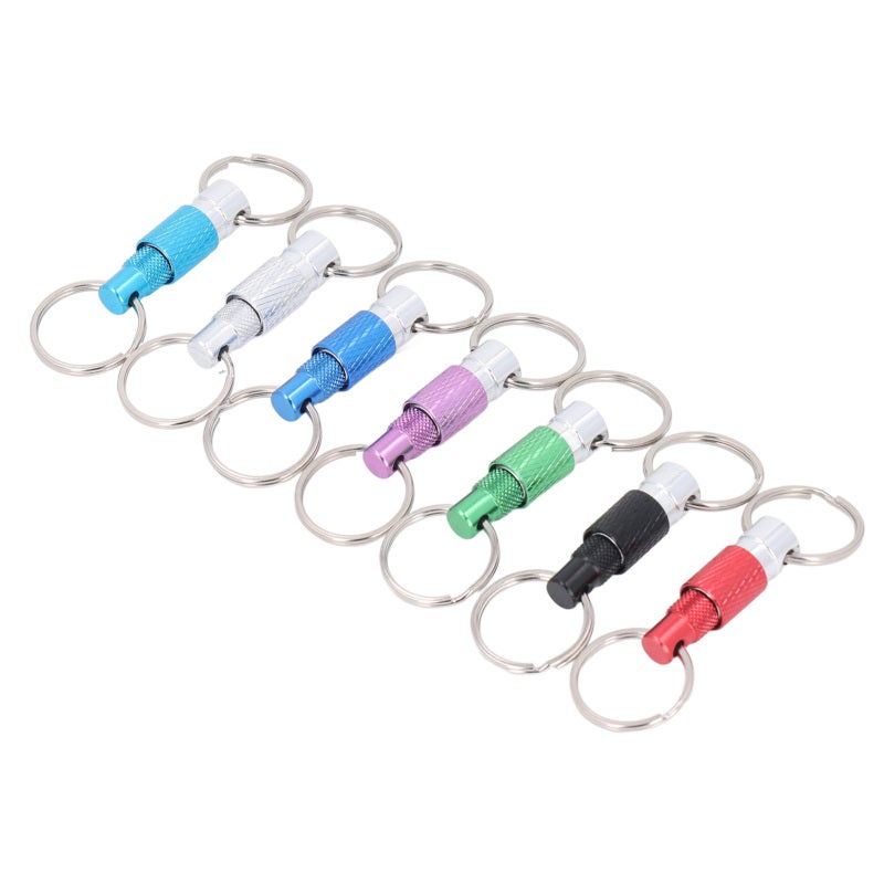 7PCS Detachable Keychain: Aluminum Alloy, Quick Release, Multifunctional - Sturdy Abrasion Resistant Pull Apart Keychain for Home, School, Work - Image 2