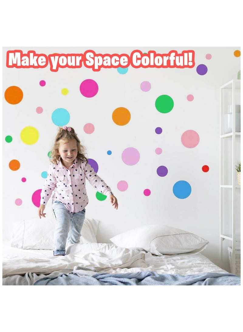 Home Smart Polka Dot Round Wall Stickers for Kids Assorted Color 12 Sheets Colorful Classroom Decoration Wall Stickers - Image 4