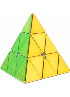 D ETERNAL D ETERNAL Magnity Magnetic pyraminx Metallic Mirror Reflective Stickerless Pyramid Speed Cube Metallic pyraminx Mminx,Kid  - Image 1