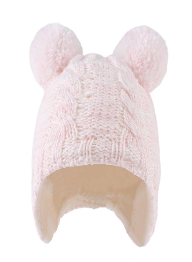 Zsedrut Winter Baby Boy Hats Pompom Baby Beanie for Girls Fleece Newborn Infant Toddler Beanie (1-4 Years, Purple+Pink) - Image 2