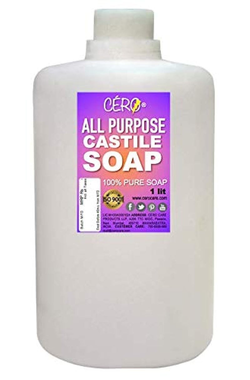 CERO Unscented All Purpose Pure Castile Soap 1L Made with Organic Oils