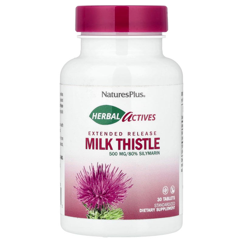 NaturesPlus Herbal Actives Milk Thistle Extended Release 30 Tablets NonGMO Vegetarian Gluten Free 30 Servings - Image 3