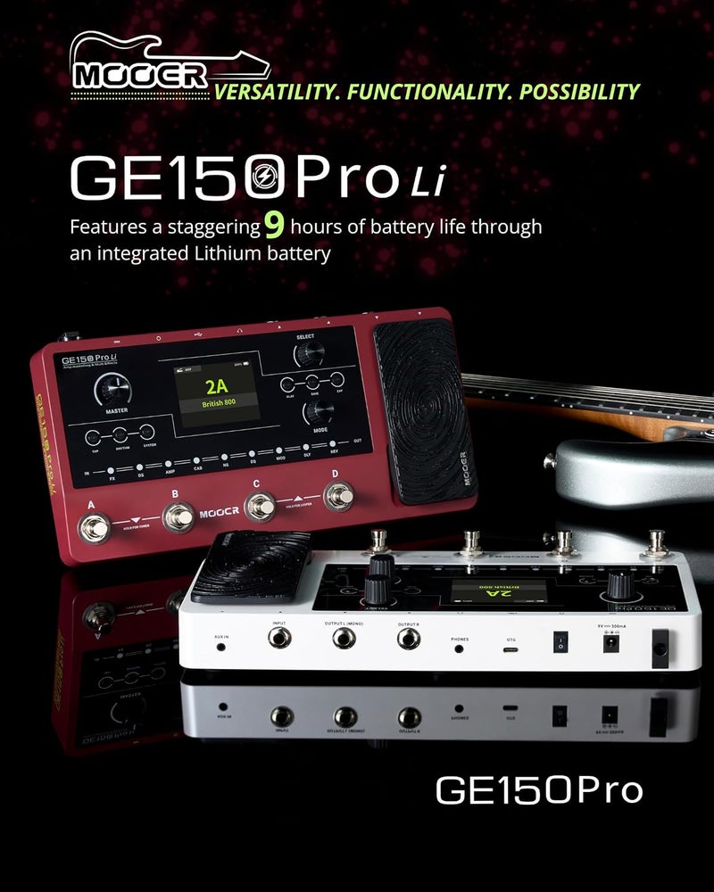 MOOER GE150 Pro Li Guitar Amp Modelling Multi Effects Pedal with Built-in Battery - Image 3