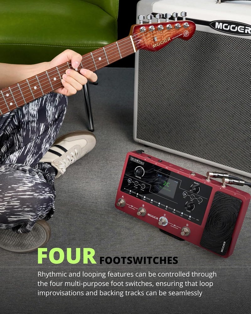MOOER GE150 Pro Li Guitar Amp Modelling Multi Effects Pedal with Built-in Battery - Image 4