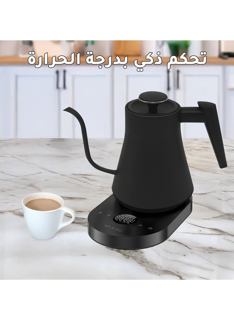 Electric Gooseneck Kettle 800ML 1000W Water Kettle for Pour-over Coffee & Tea, 304 Stainless Steel Coffee and Tea Pot, Constant Temperature Coffee Kettle