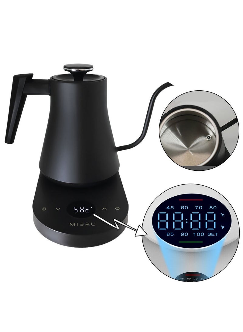MIBRU Electric Gooseneck Kettle 800ML 1000W Water Kettle for Pour-over Coffee & Tea, 304 Stainless Steel Coffee and Tea Pot, Constant Temperature Coffee Kettle - Image 3