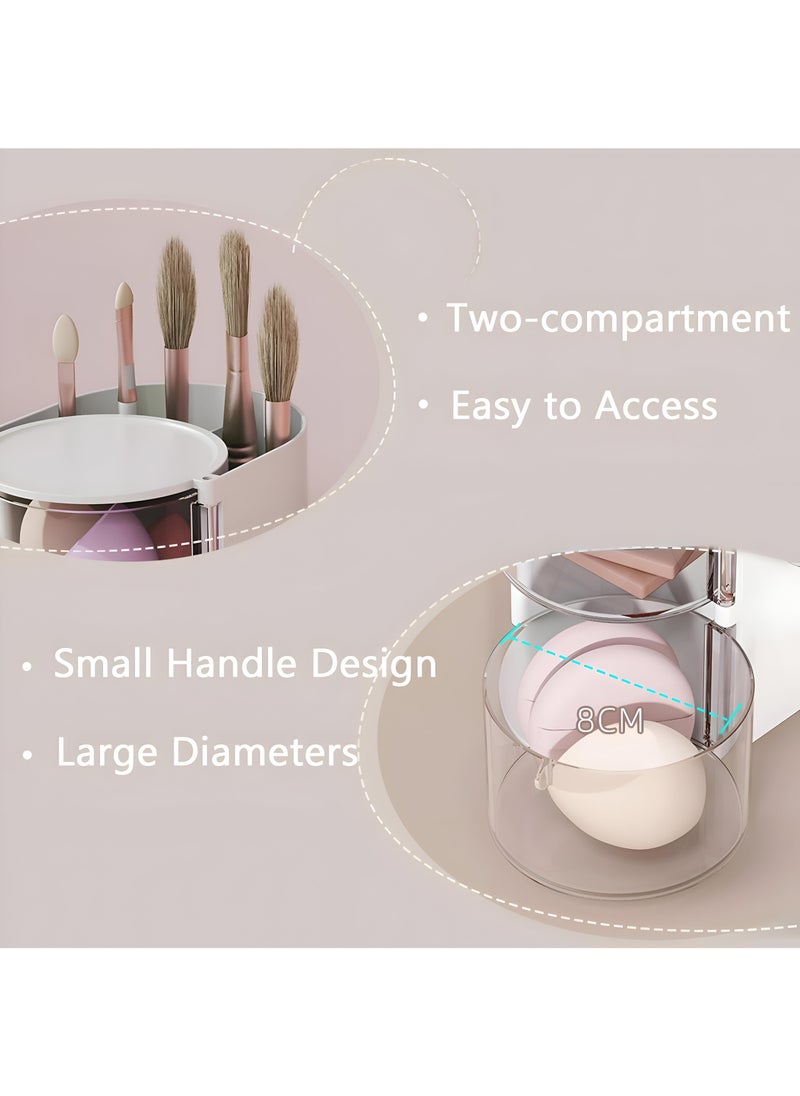 Cosmetic Holder - Sleek Small 3-Layer Rotating Acrylic Caddy For Organizing Skincare Tools, Brushes, Cotton Rounds, Floss, And Beauty Essentials
