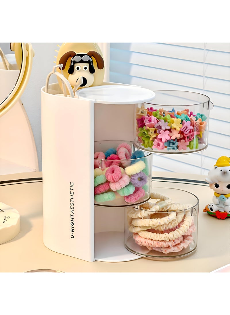Cosmetic Holder - Sleek Small 3-Layer Rotating Acrylic Caddy For Organizing Skincare Tools, Brushes, Cotton Rounds, Floss, And Beauty Essentials