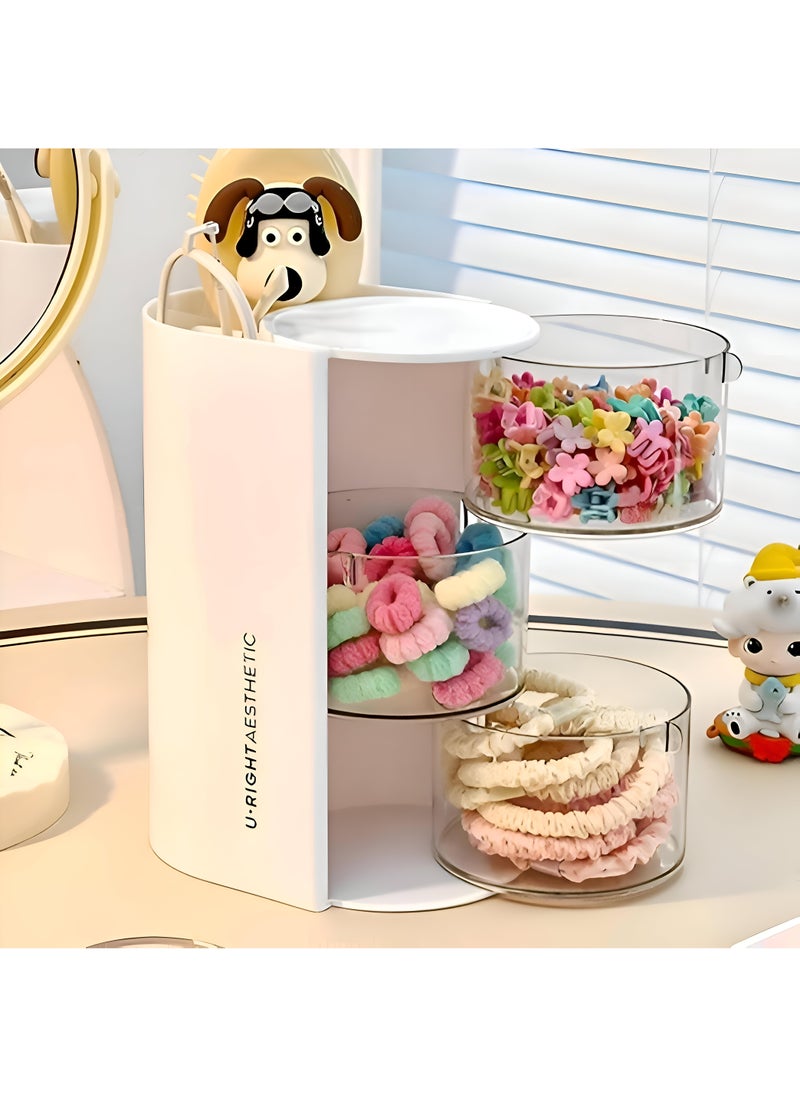 Cosmetic Holder - Sleek Small 3-Layer Rotating Acrylic Caddy For Organizing Skincare Tools, Brushes, Cotton Rounds, Floss, And Beauty Essentials