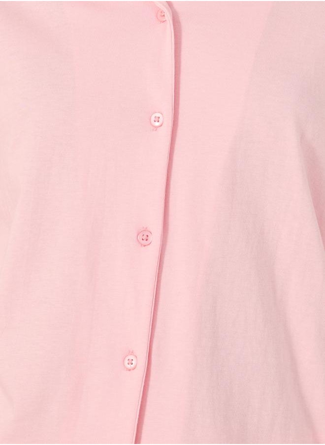 Styli COTTON JERSEY LONG SLEEVE BUTTON THRU SHIRT and PJ SET  - Image 3