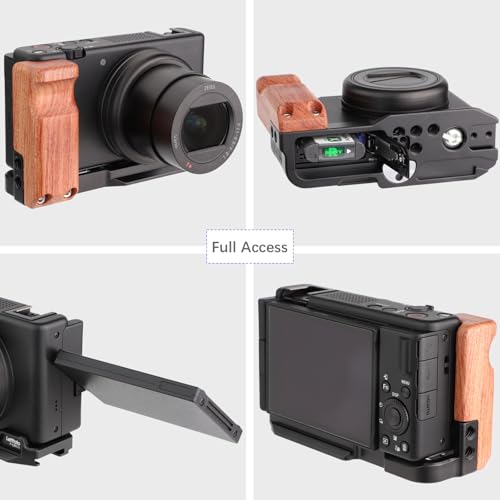 Leftfoto ZV-1 II Handgrip L Bracket Ergonomic Wooden Side Handle for Sony ZV-1 II/ZV-1/ZV1F/ZV-1M2/ZV-1 Mark II Vlog Digital Camera,Quick Release Plate fit Arca Swiss Standard for DJI RS - Image 5