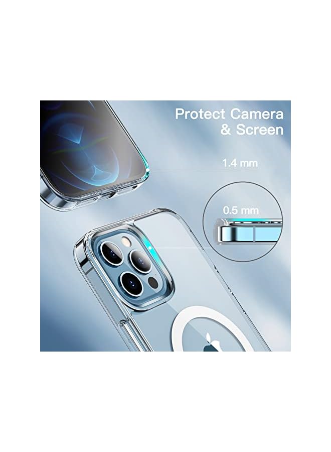 Jetech Magnetic Case For Iphone 12 Pro Max 6.7-Inch Compatible With Magsafe Wireless Charging, Shockproof Phone Bumper Cover, Anti-Scratch Clear Back (Clear) - Image 4
