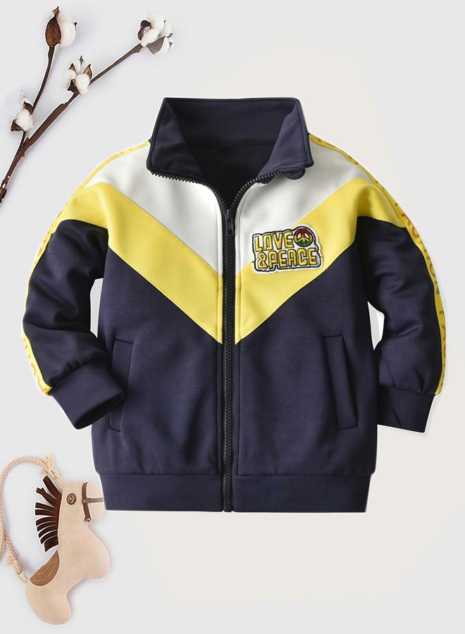 Take Two Color Block Zip Up Long Sleeve Jacket - Image 2