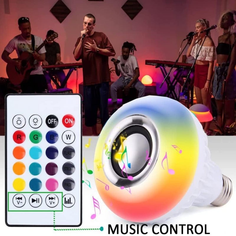 woobles Wireless Bluetooth Light Bulb Speaker,12w E27 RGB Light Bulb Colour Changing with Remote,Disco Lights Bulb forBedroom, Living Room, Family Party - Image 5