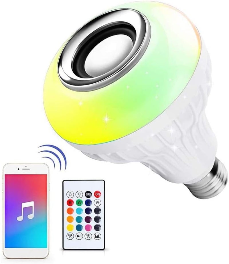 woobles Wireless Bluetooth Light Bulb Speaker,12w E27 RGB Light Bulb Colour Changing with Remote,Disco Lights Bulb forBedroom, Living Room, Family Party - Image 3