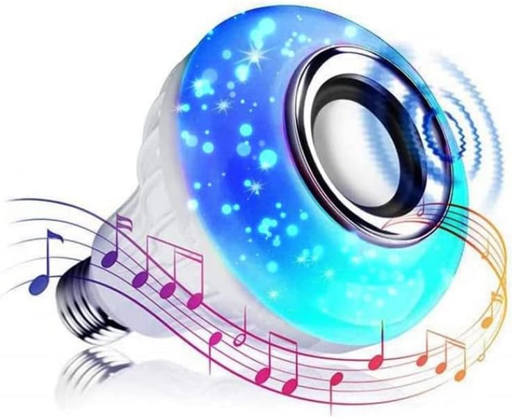 woobles Wireless Bluetooth Light Bulb Speaker,12w E27 RGB Light Bulb Colour Changing with Remote,Disco Lights Bulb forBedroom, Living Room, Family Party - Image 1