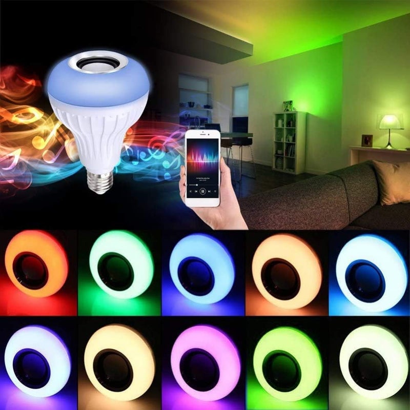 woobles Wireless Bluetooth Light Bulb Speaker,12w E27 RGB Light Bulb Colour Changing with Remote,Disco Lights Bulb forBedroom, Living Room, Family Party - Image 4