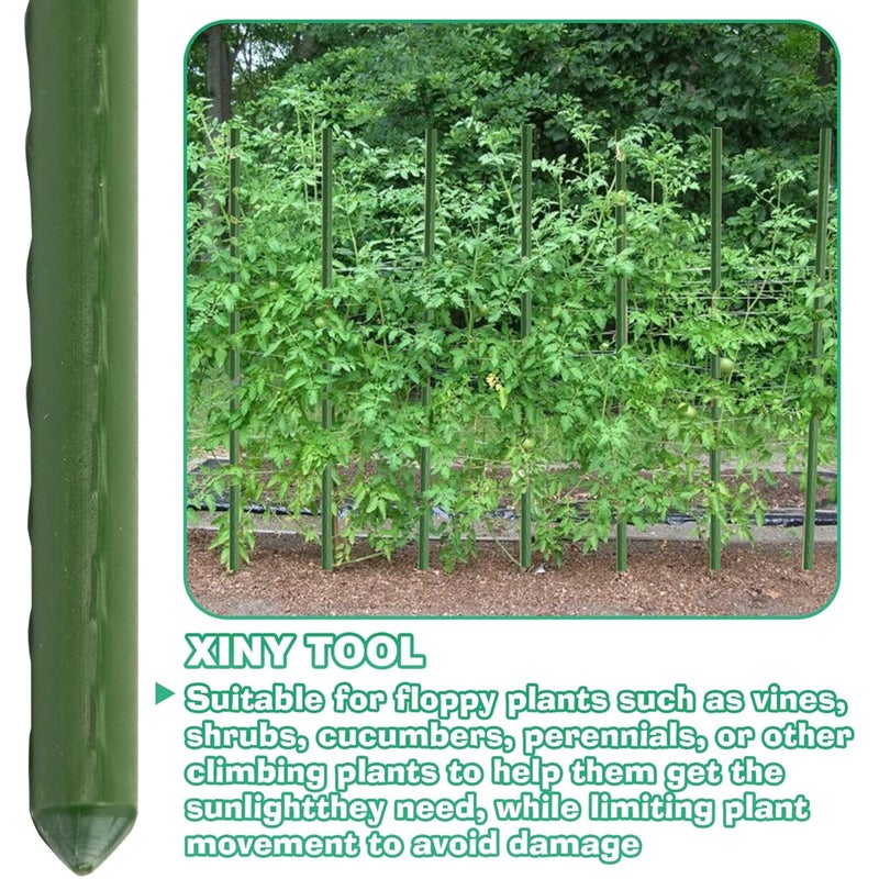 Xiny Tool Garden Stakes, 15 Pack 8 FT Steel Plant Garden Tomato Stakes with Plastic Coat for Climbing Plants (96 Inch) - Image 3