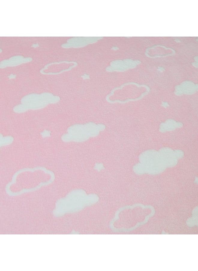 American Baby Company - American Baby Company Heavenly Soft Chenille Fitted Contoured Changing Pad Cover, 3D Pink Cloud, for Girls - Image 1