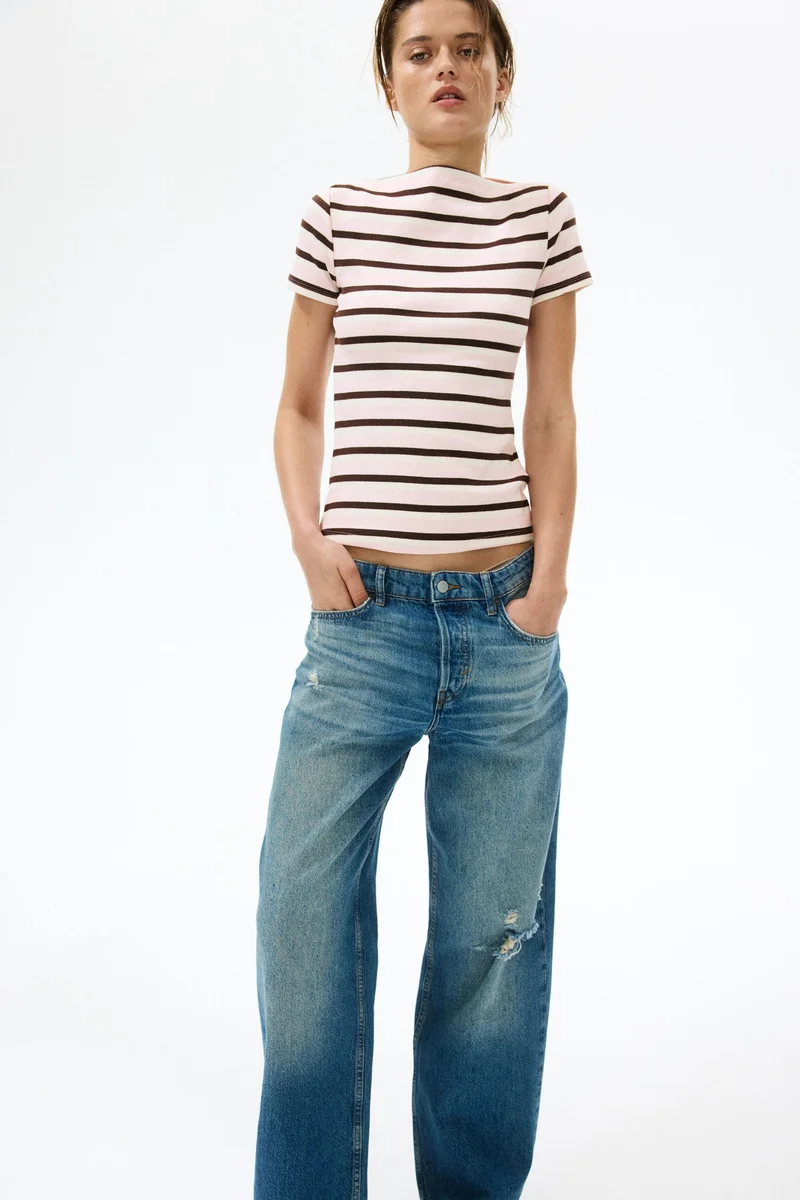 H&M Boat-neck cotton top