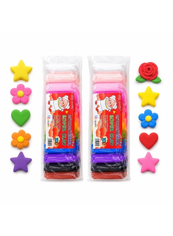 Offer: Kids Foam Clay Set 2 Pack - 12 Colors Each with Modeling Tools - Antibacterial Magic Super Clay for Creative Art and Craft Learning - Image 2