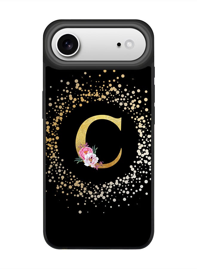Stylizedd iPhone Air Case, [Compatible with MagSafe] Slim Magnetic cover Phone Case iPhone Air -Custom Monogram Floral - C ( Black ) - Image 1