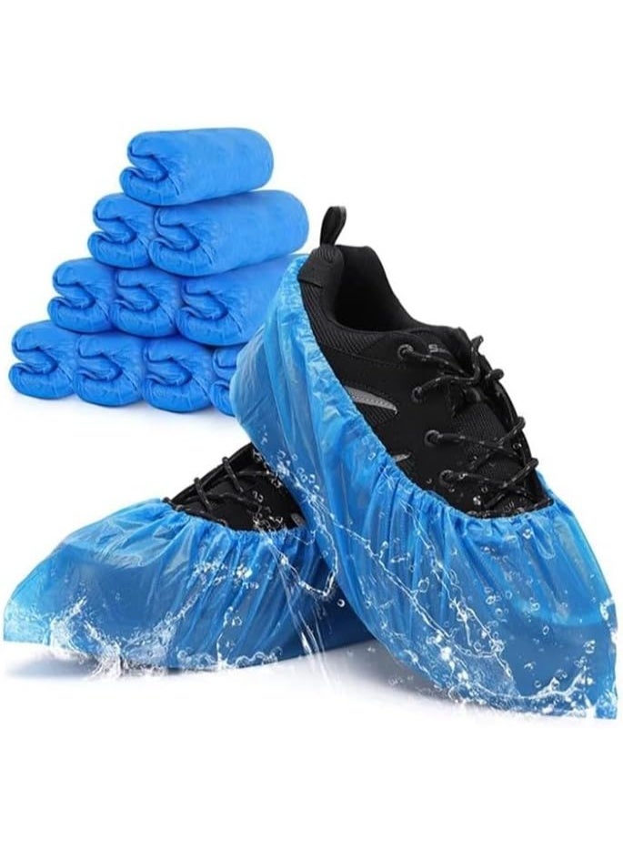 Relex Shoe Covers Disposable Non Slip for Indoors 100 Pack(50 pairs) Recyclable Shoe Booties Waterproof Shoe & Boot Covers Durable Shoe Protectors Covers One Size Fits Most Blue - Image 1