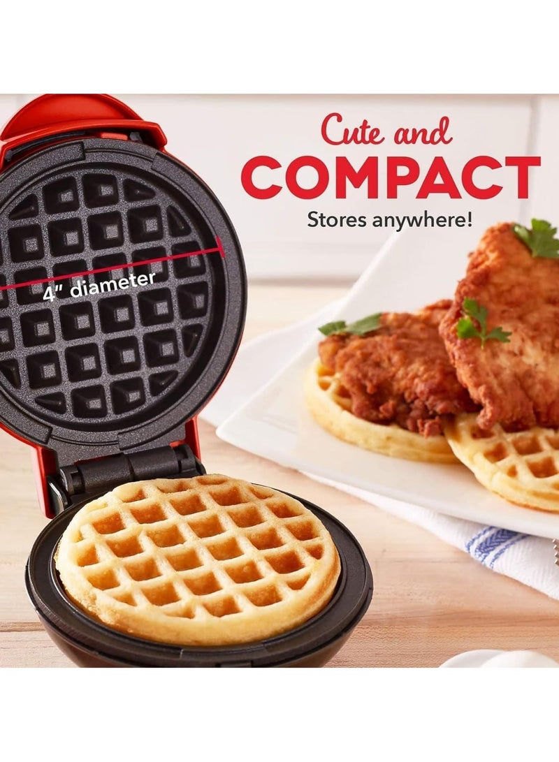 راكسوم صانعة الوافل الصغيرة، آلة شواء حديدية دائرية، صانعة الفطائر مصنوعة من طلاء بلاستيكي غير لاصق عالي الجودة لبراون الإفطار وغيرها من الأطعمة والأسطح غير اللاصقة سهلة التنظيف - Image 2