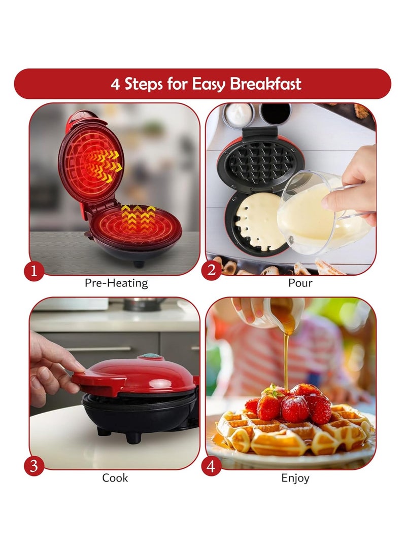 راكسوم صانعة الوافل الصغيرة، آلة شواء حديدية دائرية، صانعة الفطائر مصنوعة من طلاء بلاستيكي غير لاصق عالي الجودة لبراون الإفطار وغيرها من الأطعمة والأسطح غير اللاصقة سهلة التنظيف - Image 3