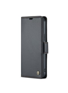 CaseMe Flip Wallet Case For iPhone 14 Pro Max [RFID Blocking] PU Leather Wallet Flip Folio Case with Card Holder Kickstand Shockproof Phone Cover (Black)  - Image 1