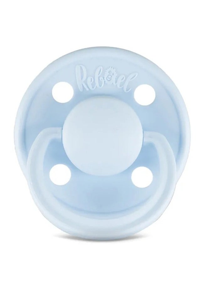 Rebael Rebael Mono Natural Rubber Round Pacifier Size 2 - Baby 6M+ (1-pack) - Tiny Sky  - Image 3
