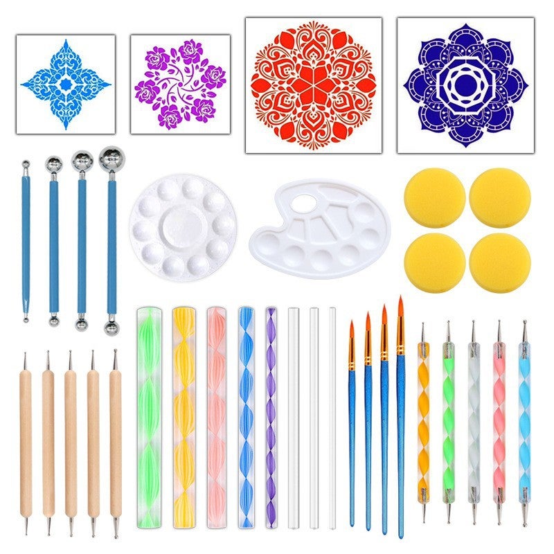 Combination Panwenbo New Creative Diy Graffiti Mandala Tool Hollow Rock Color Filling Rod Point Drill - Image 1