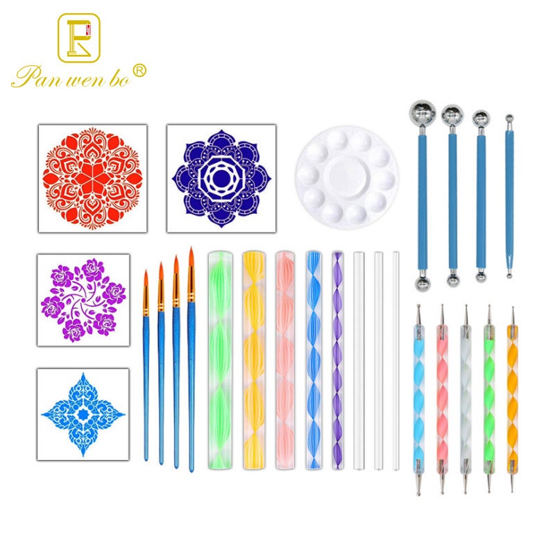 Combination Panwenbo New Creative Diy Graffiti Mandala Tool Hollow Rock Color Filling Rod Point Drill - Image 2