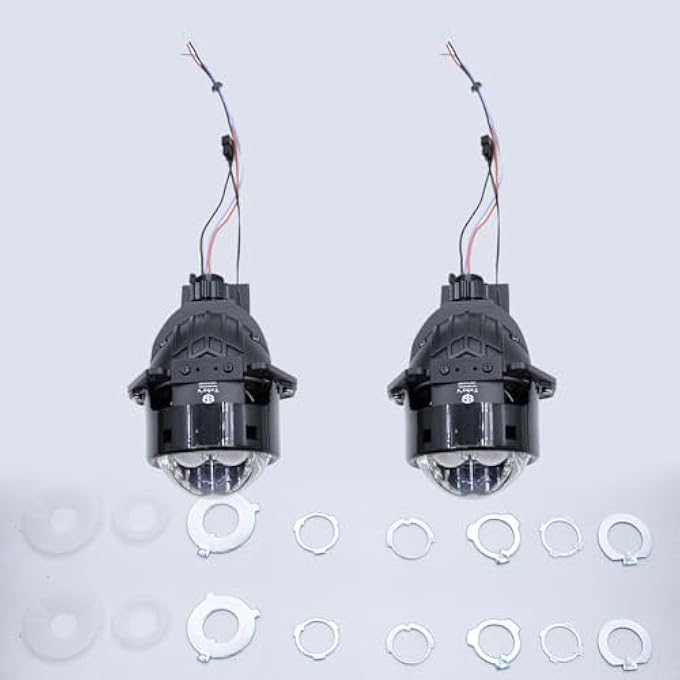 توبيز زوج عدسات 140 واط بالإضافة إلى عدسات جهاز عرض LED ثنائية 6Dt مقاس 3 بوصات للمصابيح الأمامية 6000 كلفن لمصباح السيارة 70000 لومن طقم تعديل مصابيح السيارة عدسة زائدة - Image 2