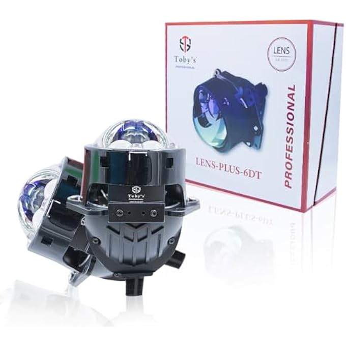 توبيز زوج عدسات 140 واط بالإضافة إلى عدسات جهاز عرض LED ثنائية 6Dt مقاس 3 بوصات للمصابيح الأمامية 6000 كلفن لمصباح السيارة 70000 لومن طقم تعديل مصابيح السيارة عدسة زائدة - Image 1