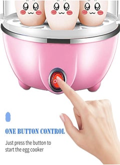 Generic Multi-functional Electric Egg Boiler Steamer Cooker with 7-Egg Capacity | Rapid Egg Cooker for Boiled, Steamed Eggs & Food with Auto Shut-Off, Compact & Easy-to-Use for Home Kitchen (Pink)  - Image 2