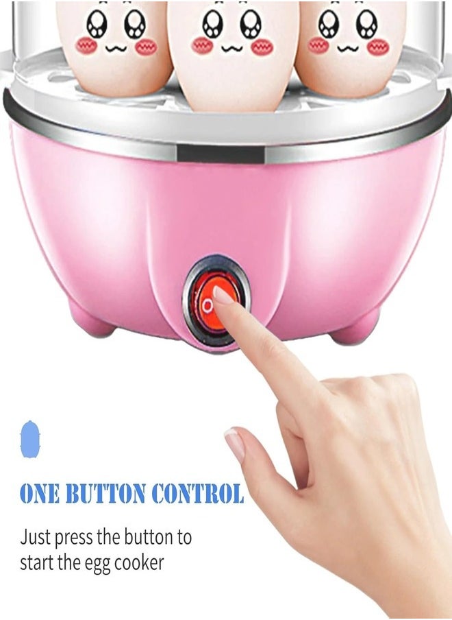 Generic - Multi-functional Electric Egg Boiler Steamer Cooker with 7-Egg Capacity | Rapid Egg Cooker for Boiled, Steamed Eggs & Food with Auto Shut-Off, Compact & Easy-to-Use for Home Kitchen (Pink) - Image 1