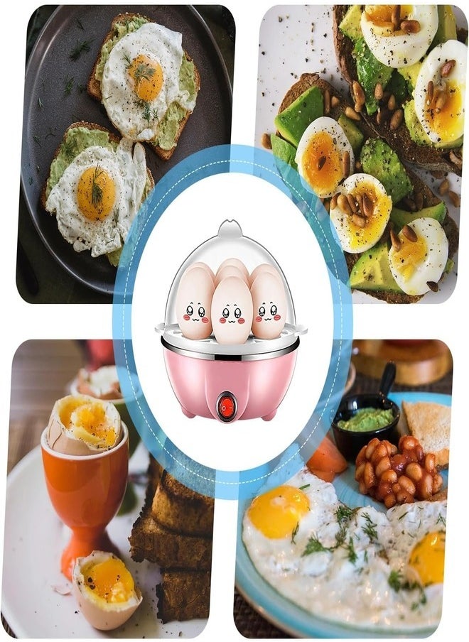 Generic - Multi-functional Electric Egg Boiler Steamer Cooker with 7-Egg Capacity | Rapid Egg Cooker for Boiled, Steamed Eggs & Food with Auto Shut-Off, Compact & Easy-to-Use for Home Kitchen (Pink) - Image 1
