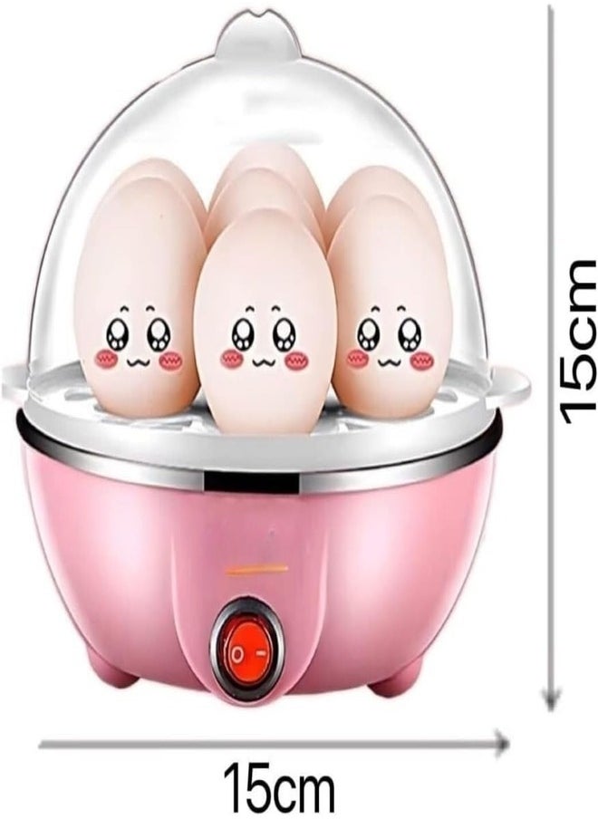 Generic - Multi-functional Electric Egg Boiler Steamer Cooker with 7-Egg Capacity | Rapid Egg Cooker for Boiled, Steamed Eggs & Food with Auto Shut-Off, Compact & Easy-to-Use for Home Kitchen (Pink) - Image 1