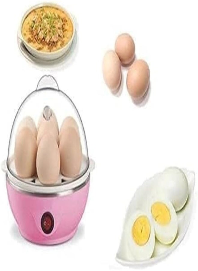 Generic - Multi-functional Electric Egg Boiler Steamer Cooker with 7-Egg Capacity | Rapid Egg Cooker for Boiled, Steamed Eggs & Food with Auto Shut-Off, Compact & Easy-to-Use for Home Kitchen (Pink) - Image 1
