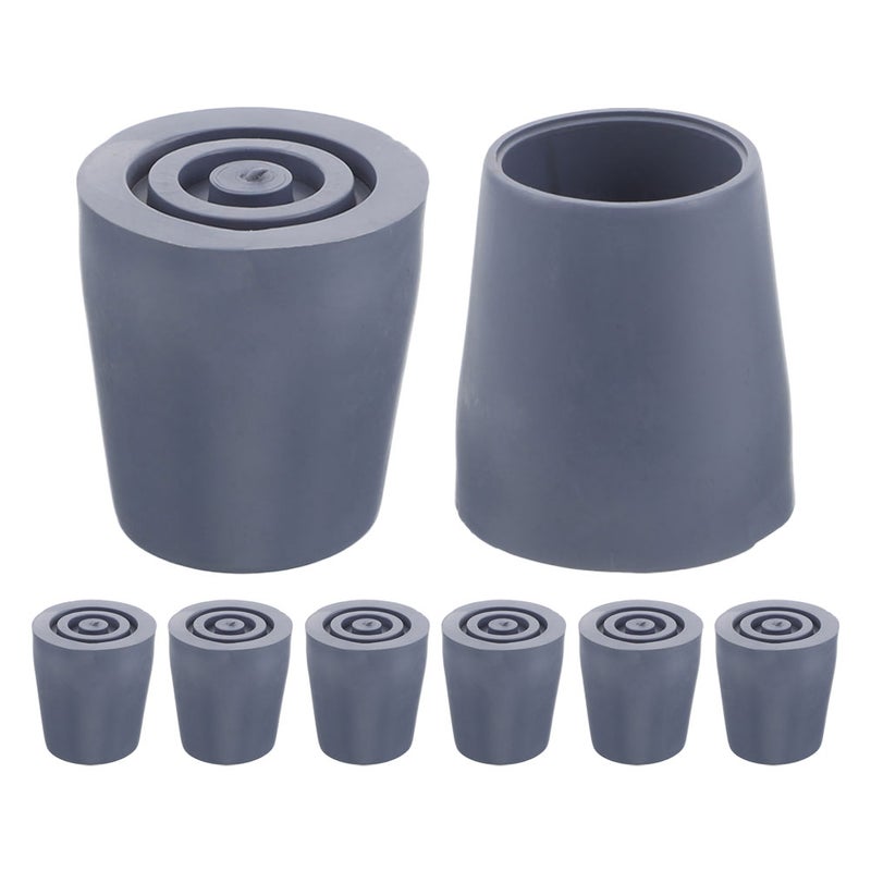 Rubber Bath Foot Cover Shower Chair Leg Caps for Shower Stools Grey Rubber Replacement Feet 8Pcs - Image 1
