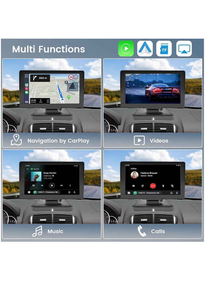 IISE Portable 7 Inch apple Carplay Wireless Car Touch Screen for Car, Wireless Android Auto Car Stereo with Bluetooth airplay AUX Cable, Mirror Link/FM/Bluetooth 5.0  - Image 3